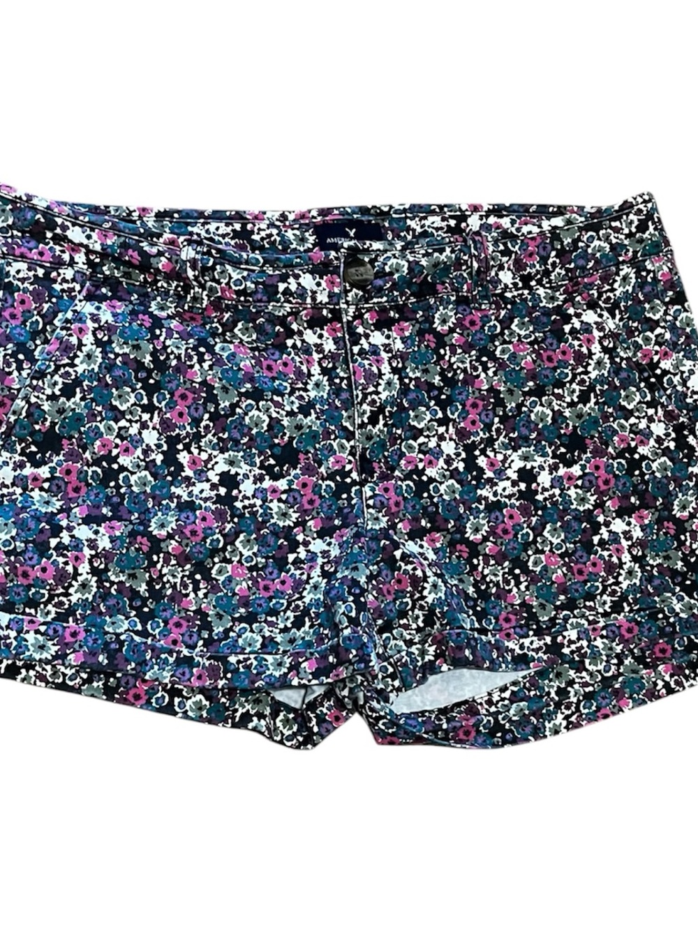 American Eagle Outfitters Floral Midi Stretch Chino Shorts size 14